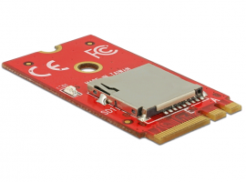 Delock Adaptér M.2 Key A + E&gt; 1 x Micro SD slot pre karty