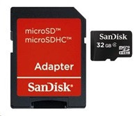 SanDisk 32 GB microSDHC class 4 + adaptér (108097)