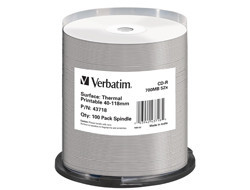 VERBATIM CD-R DataLifePlus 700MB, 52x, thermal printable, spindle 100 ks