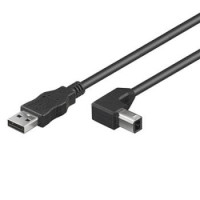 PremiumCord Kábel USB 2.0,AB,2m sa zahnutým USB-B konektorom 90 ° (8592220010553)