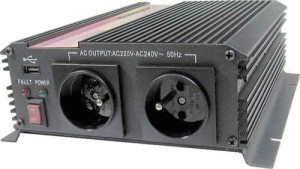Menič napätia Carspa CAR1KU-12 12V/230V + USB 1000W,modifikovaná sinus (CAR1KU-122)
