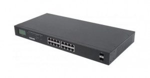 Intellinet 561259 16-portový gigabitový ethernetový prepínač PoE + s portom 2 SFP