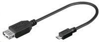 Redukcia PremiumCord USB A (F) - micro USB (M) OTG,0,2m,čierny (kur-14)