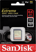 SanDisk Extreme SDXC Video 64 GB 150 MB V30 U3 SDSDXV6-064G-GNCIN