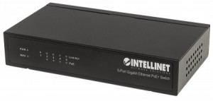 Intellinet PoE + prepínač, 5-portový gigabitový ethernetový 60W desktop