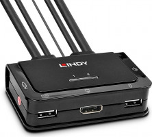 Lindy 2 Port DisplayPort 1.2, USB 2.0 KVM Switch mit Audio
