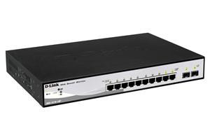 D-Link Web Smart DGS-1210-10P-Prepínač-riadený-10 x 10/100/1000 + 2 x zdieľaný SFP-desktop-PoE