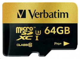 Verbatim PRO +-Pametová karta flash-64 GB-UHS Class 3/Class10-microSDHC