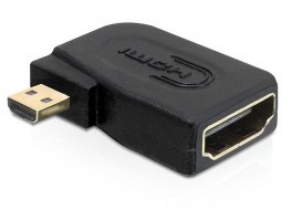 Delock adaptér vysokorýchlostné HDMI s Ethernet-mirco D male> A female angled (65352)