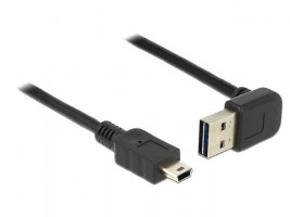 Delock kábel EASY-USB 2.0-A male up/down angled&gt; USB 2.0 mini male 1 m (83543)