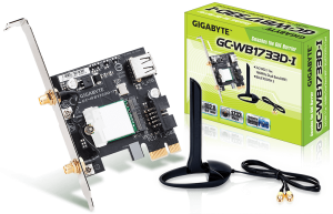 GIGABYTE  GC-WB1733D-I, WiFi 802.11ac, Bluetooth 5, PCIe, dvojpásmový, 1734 Mb/s