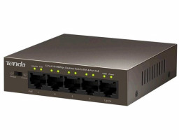Tenda TEF1105P-4-63W-EU sieťový prepínač Fast Ethernet (10/100) černá Power over Ethernet (PoE)