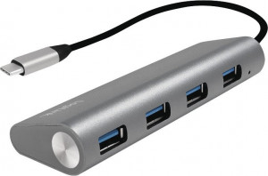LOGILINK  USB-C 3.1, 4-portový rozbočovač, hliníkové puzdro