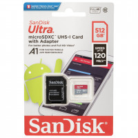 SanDisk Ultra microSDXC A1 512 GB, 120 MB/s adapt. SDSQUA4-512G-GN6MA