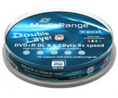 MEDIARANGE DVD + R 8,5GB/8x/Double Layer/10pck spindle/PRINTABLE