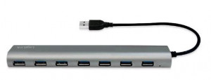 LogiLink USB 3.0 HUB 7-port,Aluminium grau