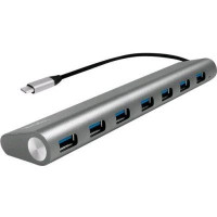 LogiLink USB 3.1 HUB 7-port Type-C Aluminium šedá