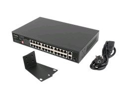 Lanberg Switch rack 19 POE+ 24x 100MB /1X 1GB/1X COMBO GIGABIT ETHERNET 250W