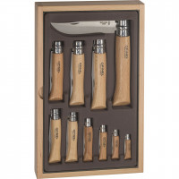 Zberateľská sada Opinel Drevená krabica 10-dielne vreckové nože