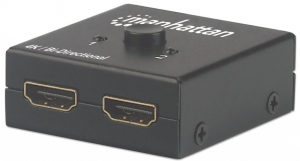 Manhattan HDMI Switch 2-Port  4K@30Hz  Bi-Directional  Black  Displays output from x1 HDMI source to x2 HD displays (sam