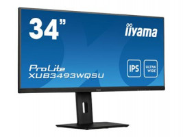 Iiyama 34W LCD Business UWQHD IPS 21:9 4ms HDMI DisplayPort USB 3.0 Height Adj. Stand Speaker
