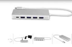 LMP  USB-C Hub, 7-Port, USB-A & USB-C, strieborný