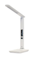 IMMAX LED stolná lampička Kingfisher/9W/450L/12V/1A/3 rôzne farby svetla/sklápacie rameno/USB/biela