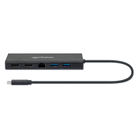 Manhattan USB3.2 Gen1 + USB-C auf Dual-HDMI MultiPort-Adapter