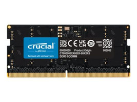 Crucial - DDR5 - modul - 24 GB - SO-DIMM 262 pinů - 5600 MHz / PC5-44800 - CL46 - 1.1 V - on-die ECC - černá