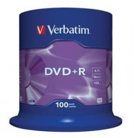 Verbatim DVD+R [ 100ks/kr., 4.7GB, 16x, spindle, matte stříbrná barva ]