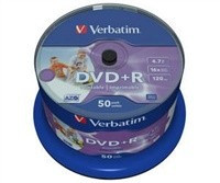 Verbatim DVD + R, 50 kusov/4,7 GB/16 x/torta/potlačiteľné NON-ID