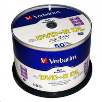 1x50 Verbatim DVD + R DL široký pr. 8-násobná rýchlosť, 8,5 GB Life Series
