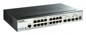 D-Link DGS-1510-20 20-portový gigabitový stohovateľný prepínač SmartPro vrátane 2 portov SFP a 2 x 10G SFP + porty-16 x 10/10