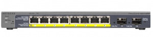 NETGEAR 8xGb PoE; 2x SFP; Smart Switch, 46W; GS110TP