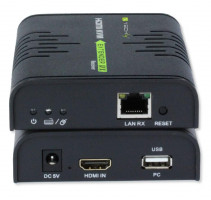 Techly KVM Extender HDMI + USB (myš,klávesnica) po Cat5/5e/6 kábla až k 120m