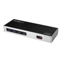 StarTech.com DK30A2DH USB 3.0 (3.1 Gen 1) Type-C Čierna, Strieborná dokovacia stanica/replikátor portov