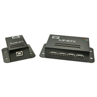 Lindy USB 2.0 Cat.5 Extender 50m,Power over RJ45,4 Port