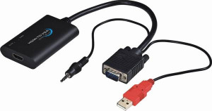 Redukcia HDMI elektronický konvertor na rozhranie VGA + audio (khcon-07)